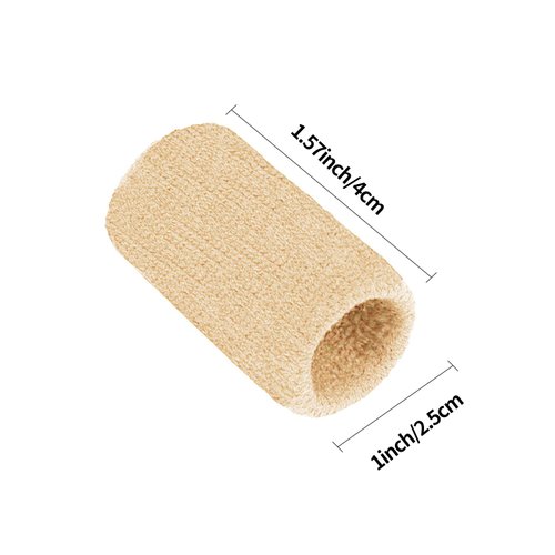 Senkary 20 Pieces Finger Protector Sleeves Elastic Thumb Compression Sleeve Finger Splint Wrap Brace for Arthritis Pain Relief, Trigger Finger, Sports (Beige)