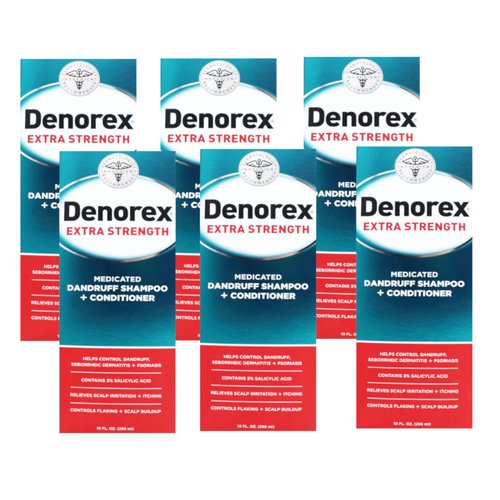 Denorex Extra Strength Dandruff Shampoo + Conditioner 10 oz (Pack Of 6)