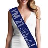 21st Birthday Party Decorations - Crystal Rhinestone I'm 21 Bitches! Premium Satin Sash - 21st Birthday Party Supplies & Decorations - Navy Blue