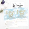 25 Blue Gold Boy Heaven Sent Clouds Baby Shower Invitations, Cute Celestial Angel Printed Fill or Write In The Blank Invites, Shabby Chic Unique Custom Coed Themed Party Card Stock Paper Supplies