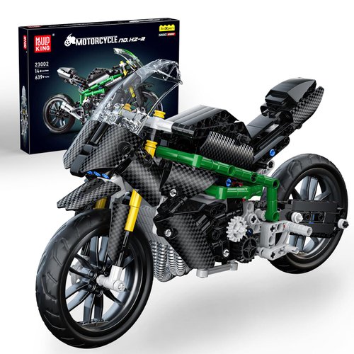 Mould King Kawasaki Ninja H2R Motorcycle Kit Building Sets, 23002 Ninja Motorcycle Model Kit Building Kit, Kawasaki Motorcycle Building Toys, Model Motorcycle Kits for Adults and Kids 14+(639PCS)
