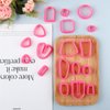 COMNICO Polymer Clay Cutters Kit 18 Different Shapes for Women Earring Polymer Clay Jewerlry Making Tools Plastic Clay Earring Hooks Cutters Sculpting Tools(Pink)