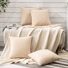 Decorative Square Throw Pillow Covers 18x18 Inch Set of 4,Farmhouse Fall Super Soft Chenille Pillows Cover for Living Room Bedroom Sofa Couch Cushion Cover Cojines Decorativos Para Sala Beige 45x45cm