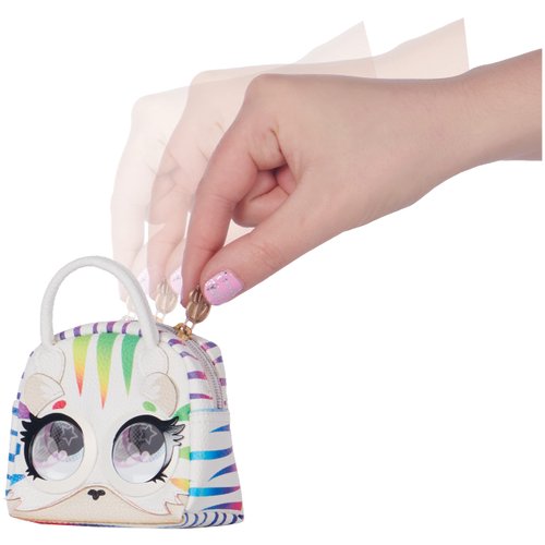 Purse Pets Micros, Roarin’ Rainbow Tiger Mini Kids Purse with Eye Roll, Shoulder Bag Crossbody Purse Accessories, Girls Coin Purse & Tween Gifts