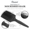Bombshell Paddle Brush with 5.6" handle, Static Free Cushioned Paddle Hair Brush with Nylon Bristles, for Blow Drying, Styling and Straightening comes with fabric pouch