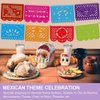 5 PCS Mexican Party Banners, Fiesta Party Decoration, Dia De Los Muertos Ofrenda Decoration Day of The Dead Decor, Cinco De Mayo Plastic Papel Picado, Mexico Birthday Party Supplies, 12 Patterns/90 FT