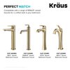 Kraus PU-L10BG Bathroom Pop-Up Drain Assembly for Vessel Sinks Without Overflow, with Extended Thread for Thicker Countertops, 10 3/4 Inch, Brushed Gold