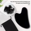 FUIYOOCEN Gua Sha Facial Tools, Natural Obsidian Guasha Tool for Face,Double Chin & Jawline, Gua Sha Stone Self-Skin Care Face Stone Gua Sha tools for Women Guasha Stone, Black