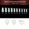 Medium Press on Nails Coffin Fake Nails Purple and Black Gradient French Press on False Nails Acrylic Nails Full Cover Glossy Glue on Nails Medium Reusable Artificial Stick on Nails for Women Girls