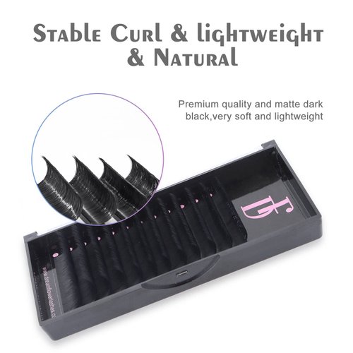 DF Lash Extension Volume Lashes Extension 0.03 DD Curl 14mm Individual lash Extensions Classic Lash Extensions Soft Matte Black Single Eyelashes Professional Salon Use
