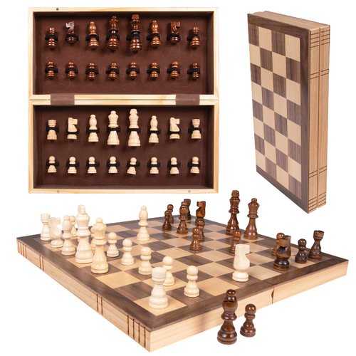 Premium Wooden Chess Set, 11'' Chess Board Game with Wooden Storage Box & Magnetic Chess Closure, Folding Luxury Chess Set, Travel Chess Sets for Adults & Kids, Chess Sets for Adults, Chess Set Kids
