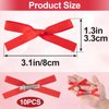HINZIC 10PCS Red Mini Bow Hair Clips Coquette Bowknot Ribbons Snap Barrettes Halloween Christmas Valentines Wedding Prom Hair Accessories for Women Teens