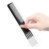 4 Packs Teasing Comb with Metal Pick Combs for Women Hair Pick Comb for Hairdressing (Black)