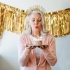 CIEHER 70th Birthday Crown 70 & Fabulous Birthday Headband, 70th Birthday Gifts for Women Friends, 70th Birthday Decorations for Women - Gold