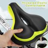 TONBUX Most Comfortable Bicycle Seat, Bike Seat Replacement with Dual Shock Absorbing Ball Wide Bike Seat Memory Foam Bicycle Seat with Mounting Wrench (Black/Green)