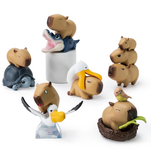 BEEMAI Capybara Series 6PCs (Set of 6 No Repeat) Blind Box Figures, Random Design Cute Figures Co...