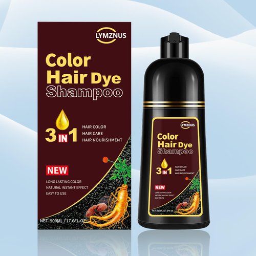 CSFDXD Instant chestnut brown Hair Dye Shampoo 3 in 1 for Gray hair, Herbal chestnut Brown Hair Color Shampoo for Women and Men,100% Gray Hair Coverage, Hair Shampoo colors 500ml