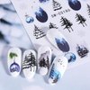Christmas Nail Art Stickers Decals Snowman Candy Cane Christmas Nail Stickers 5PCS 3D Self-Adhesive Snowflake Ball Flower Deer Design Holiday Nail Decals Manicure Supply for Women DIY Nail Decorations