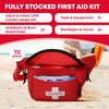 Ever Ready First Aid, Fanny Pack/Hip Pack, Fully Stocked First Aid Kit with Adult & Infant CPR Combo Masks (72 Piece Set)
