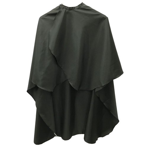 XMW Professional Polyester Hair Styling Salon Cape with Snaps, Black