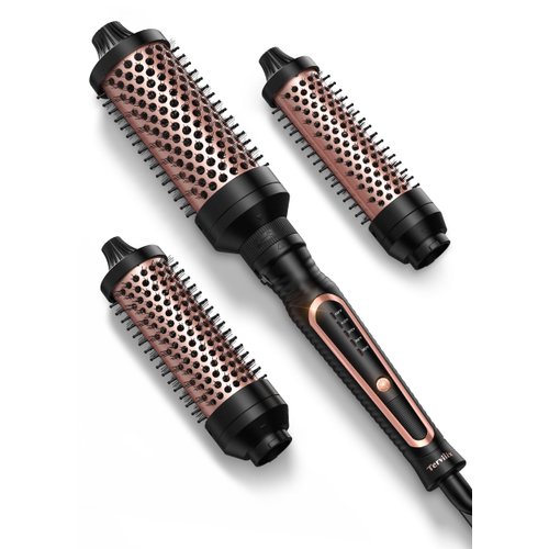 Terviiix PRO Thermal Brush Set for Voluminous Style, Non-blowing Heated Round Brush with Adjustable Temp, 3-in-1 Curling Brush with Detachable Head(1.25'',1.5'',1.77''), 20S Fast Heating with Dual MCH