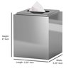 nu steel Co Boutique Cover,Part of Our Merlot Accessory Set Stainless Steel Square Facial Tissue Box Holder for Bathroom Vanity Countertops,Bedroom Dressers-Shi, Shiny Chrome Finish