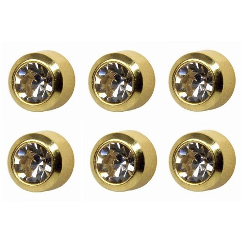 Pritties Accessories Ear Piercing April Birthstone Gold Plated Stud Earrings 5mm Bezel