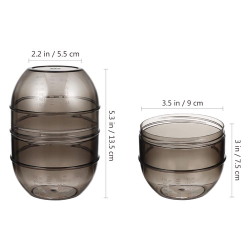 Baluue Hair Dye shaking Bowl, Black Hair Color Bowls, Plastic Hair Coloring Mixer Bottle Salon Mixing Cup Tools with Measuring Scale for Home Hair Salon