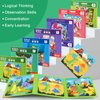 ASTARON Magnetic Puzzles for Toddlers, 9-12-16 Pieces Animal World Learning Magnet Puzzles for Road Trip, Educational Travel Toys Car Plane Activities for Kids, Kids Birthday Gifts