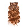 viviaBella Copper Red Body Wave Clip in Hair Extensions 18" Human Hair Brazilian Virgin Hair Double Weft 7 Pcs/lot 120g/set 16 Clips (120g 18", Copper Red)