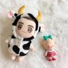 niannyyhouse 6in/15cm Plush Doll Clothes Coat + Shorts 2-Piece Set Cow Clothes Black and White Sweater Pajamas (15cm)