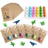 Dinosaur Party Favors Funny Mini Dinosaur Toys Dinosaur Birthday Party Supplies 24 Pack Dino Eggs and 24 Hatching Card Bulk Gifts Novelty Birthday Party Decorations for Kids Boys Girls Toddler