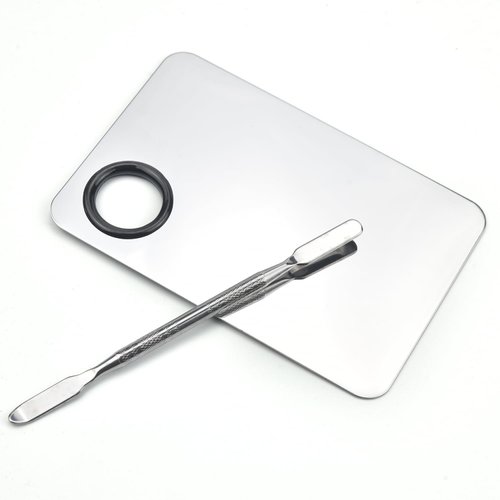 Makeup Mixing Palette, Stainless Steel Makeup Palette, Professional Cosmetic Mixing Makeup Palette Spatula Makeup Artist Tool