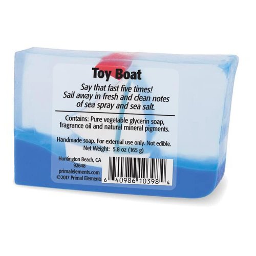 Primal Elements Toy Boat Wrapped Bar Soap, 5.8 Ounce