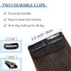 SEGO Clip in Hair Extensions Real Human Hair Short 10 Inch Hairpiece Human Hair Toppers for Women With Thinning Hair Adding Hair Volume -1 Pcs 15g Dark Brown