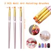 6PCS Nail Art Liner Brushes Set, UV Gel Acrylic Nail Art Drawing Painting Brushes Rose Gold Handle French Stripe Lines Painting Nail Pens