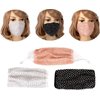 CLGIFT Set of 12 Fabric Cloth Face Mas Flower Mixed Floral Embroidered and Rhinestone mesh Double Layer face mask