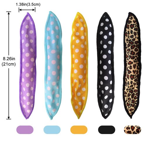 5 Pcs Soft Foam Hair Curlers for Overnight Heatless Curling - DIY Sponge Rollers and Curling Supplies for Girls and Women (Blue)