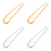 4pcs French Style U Shaped Hair Pins, Metal Hair Sticks for Thick Long Hair French Twist Hair Pin Clip Updo Chignon Pins for Women Girls Hair Styling Accessories (2 Gold & 2 Silver)