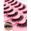 7 Pairs Cat-Eye Lashes Flu-ffy 18mm Curly Eyelashes Thick Volume Dramatic Fox Eye Lashes,that Look Like Extensions Lashes Wispy Faux Mink False Eyelashes Natural Look(Z31)