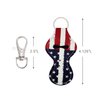 allydrew 10 Pack Chapstick Holder Keychain, Keyring for Lip Balm Lip Gloss Lipstick with 10 Pieces Metal Keyring Clasps, Patriotic Flag