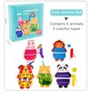 Promise Babe 5 Pack Animals Lacing Cards Wood Block Puzzle Threading Toys Montessori Toy Sewing Cards for Toddler Educational Preschool Toys…