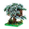 BDYDT Blue Cherry Blossom Bonsai Tree Building Blocks Set,（1443 Pieces） Flower Treehouse Model Mini Building Block Toys,Tree House Model Toys Gifts for Kid and Adult