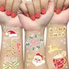 AOYOO Christmas Decorations Temporary Tattoos, 30 Glitter Styles Tattoos, Stocking Stuffer for Kids, Merry Christmas Party Favors, Xmas Tree and Lights, Santa, Christmas Eve Gift Christmas Accessories
