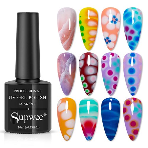 SUPWEE Universal Clear Blossom Gel Nail Polish Nail Painting Blooming Gel Polish Flower Marble Ef...