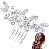 OIIKI 1 PCS Silver Rhinestone Hair Comb, Clear Rhinestones Metal Bridal Hair Comb, Wedding Crystal Hair Accessories for Women, Brides for Christmas, Parties, Prom, Dance