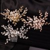 Teyglen Simple Full Rhinestones Bride Wedding Hair Comb Hair Pieces for Bride Bridal Crystal Side Hair Comb Hair Accessories for Women Girls (Silver)