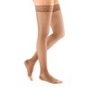 mediven sheer & soft for Women, 15-20 mmHg Thigh High w/Lace Silicone Top Band Open Toe Compression Stockings, Natural, I-Standard