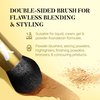Dual-Ended Self Tanner Blending Brush and Natural Sponge for Streak-Free Tanning, Multi-Use Tanning Brush, Works like a Foundation Brush - X-Tan Sunless