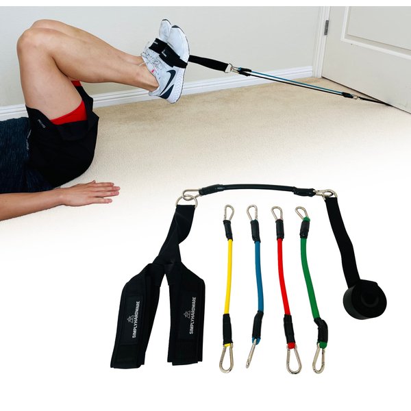 Hip Flexor Training Strap | Reverse Squat Resistance Band Workout Strap Set | Resistance Bands and Door Anchor Included